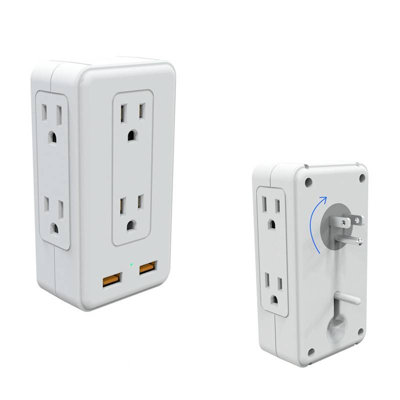 American Standard 90 Degrees Rotatable Design 3 Pin 8 Ports Surge