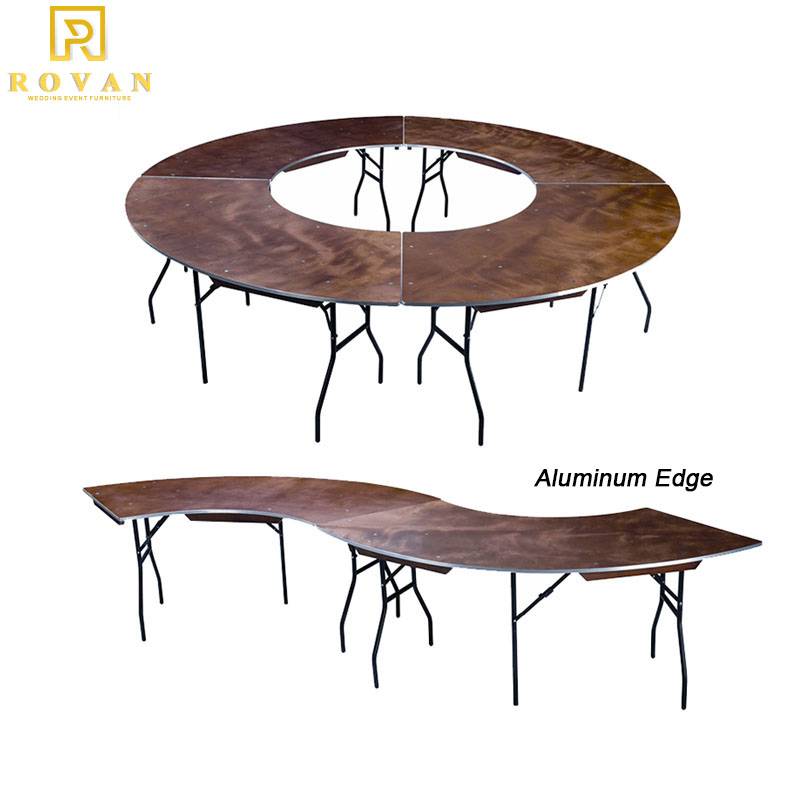Serpentine Wood Folding Banquet Table