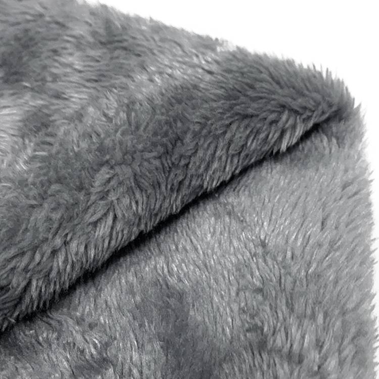 Heather Light Grey Polyester Arctic Velvet Fleece Fabric