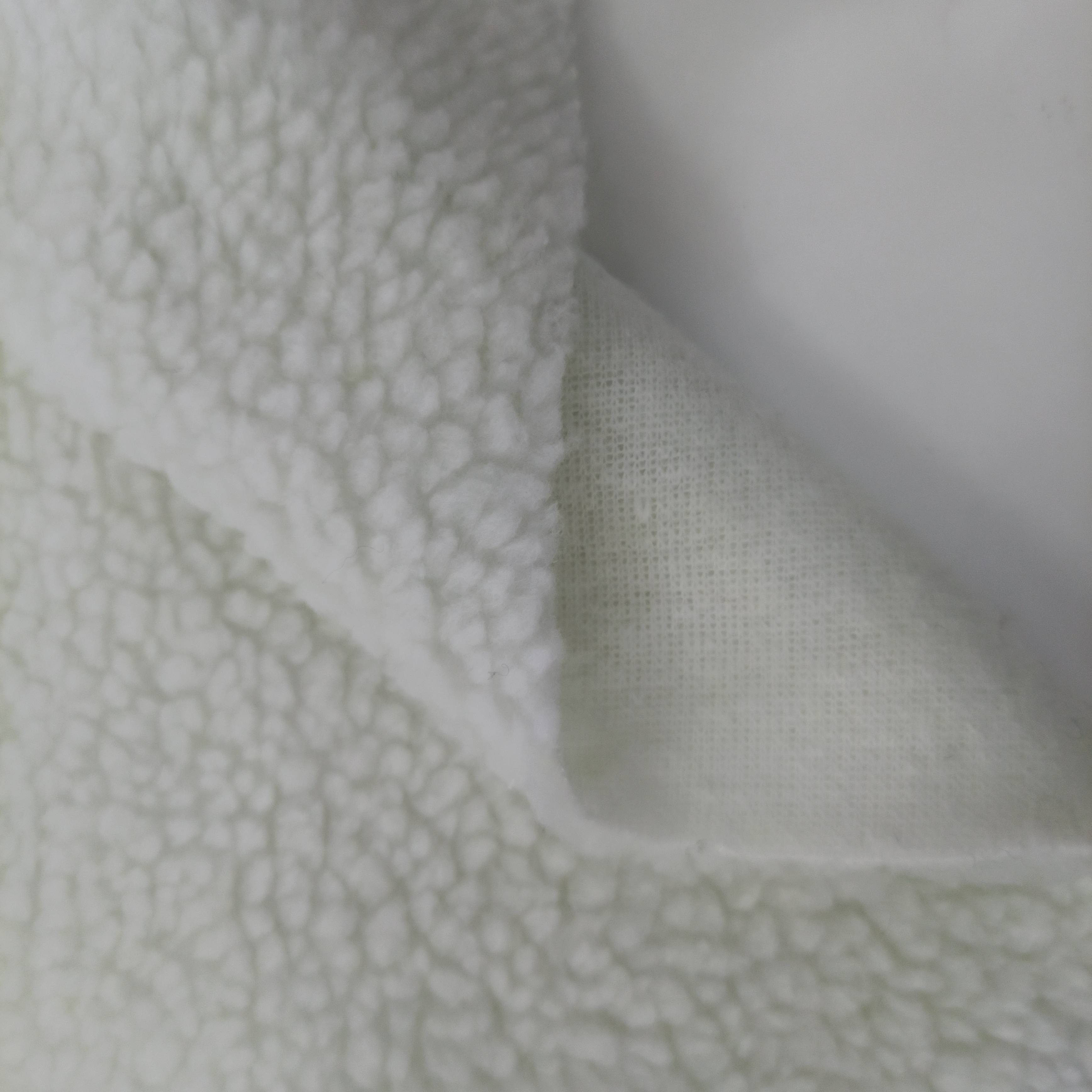 Sherpa Fleece Knit Backing Structure and Granule Loops
